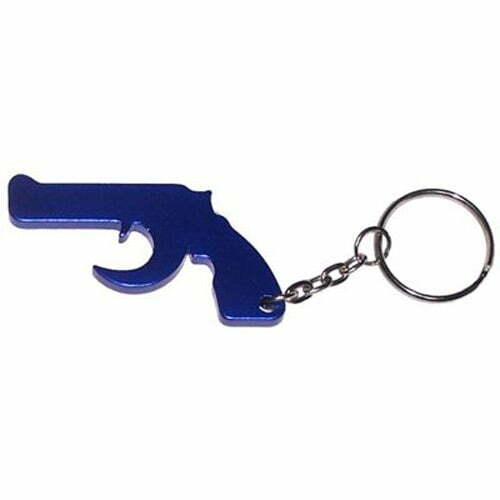 金屬藍色槍形開瓶器鑰匙扣