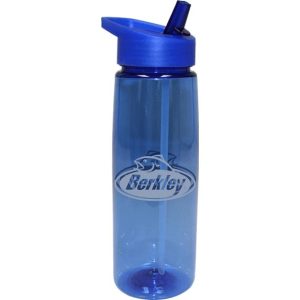 帶草帽的透明藍色 Poly-Saver PET 瓶