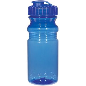 半透明藍色聚透明健身瓶，帶超級吸管蓋