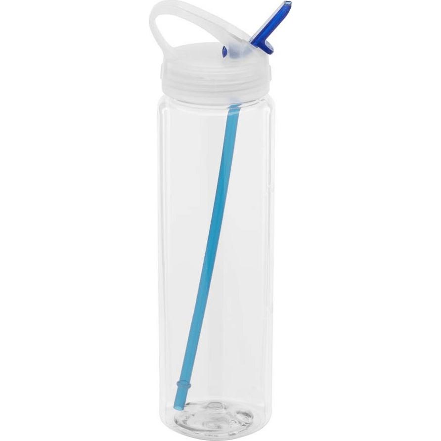 透明/藍色水瓶帶翻蓋式噴口