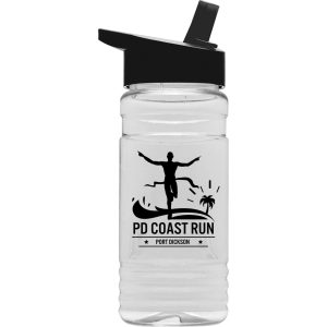 Clear Sports Bottle with Flip Straw Lid